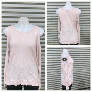 Vince Camuto cold shoulder pink sweater